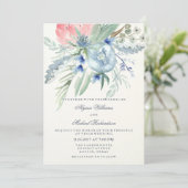 水彩青桃色結婚 招待状 (スタンド正面)