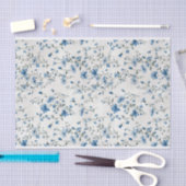 水彩青植物花模様第1番 薄葉紙 (クラフト)