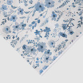 水彩青植物花模様第2番 薄葉紙 (詳細)