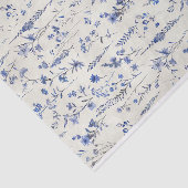 水彩青植物花模様第5番 薄葉紙 (詳細)