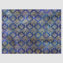 水彩青模様(金ゴールドダマスク付) 薄葉紙