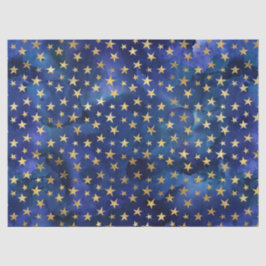 水彩青模様(金ゴールド星付) 薄葉紙