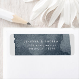 水彩青水洗差出人住所ラベル ラベル