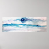 水彩青氷氷山の風景 ポスター (正面)