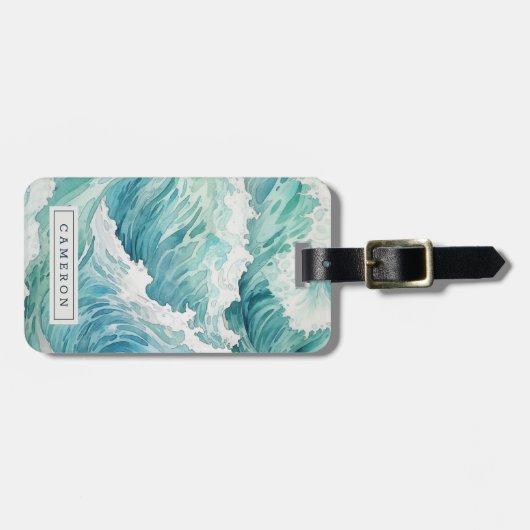 水彩青波名前をカスタムする ラゲッジタグ (正面横)
