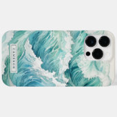 水彩青波名前をカスタムする Case-Mate iPhoneケース (裏面 (横))