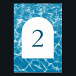 水彩青海ビーチ結婚式表番号 テーブルナンバー<br><div class="desc">青い水色の海ビーチ水と白いアーチを特徴とする美しい沿岸デザイン。夏結婚に結婚する人のための完璧なデザイン, ビーチで，海辺や目的地の結婚式を持っている。青いモダン航海のビーチ波テーマデザイン。要素を含む青い海ビーチ結婚式テーブル番号のモダンデザイン。一致する結婚式招待状や他の文房具も用意。各テーカスタマイズブルの番号と購入は、必要なテーブル番号の数に応じて個別に行う。</div>