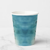 水彩青海砂ビーチ結婚式 紙コップ (左)