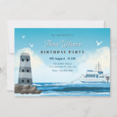 水彩青海船 招待状 (正面)