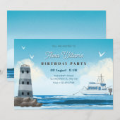 水彩青海船 招待状 (正面/裏面)