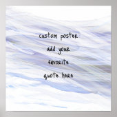 水彩青淡い色のと灰色に引用文ポスターを追加 ポスター (正面)