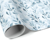 水彩青灰色叶子 ラッピングペーパー (ロールコーナー)