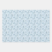 水彩青灰色树叶 ラッピングペーパーシート (正面3)