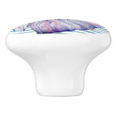 水彩青熱帯魚ビーチ休暇 セラミックノブ (側面)