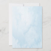 水彩青熱気球ベビーシャワー サンキューカード (裏面)