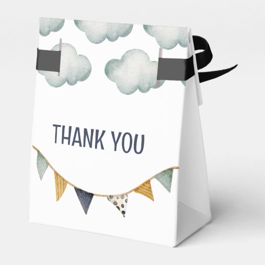 水彩青熱気球紙お願いボックス フェイバーボックス (裏面サイド)