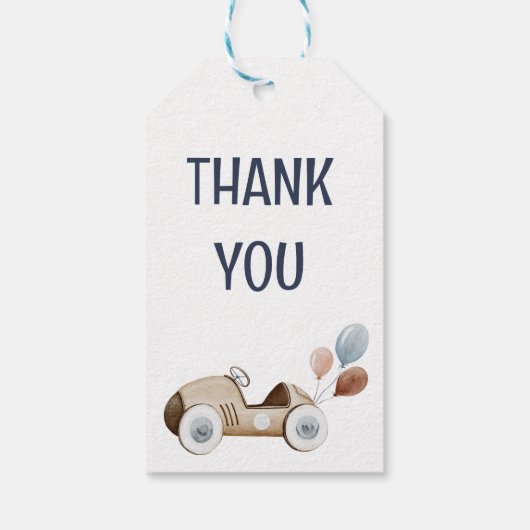 水彩青熱気球Mr.OneDerful Boy ギフトタグ (裏面)