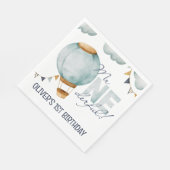 水彩青熱気球Mr.OneDerful Boy スタンダードランチョンナプキン (角)