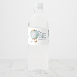 水彩青熱気球Mr.OneDerful Boy ペットボトルラベル