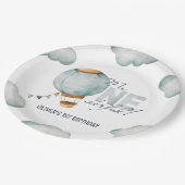 水彩青熱気球Mr.OneDerful Boy ペーパープレート (アングル)