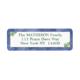 水彩青王室の、緑、金ゴールドシンプル ラベル