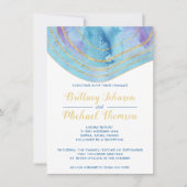 水彩青瑪瑙(金箔結婚付) 招待状 (正面)