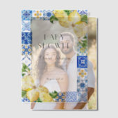 水彩青瓦レモン赤ちゃんイタリアンシャワー ベラム紙招待状 (オフセット (カップル))