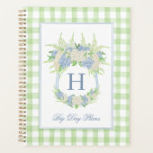 水彩青白あじさいクレストジンガム プランナー手帳 (正面)