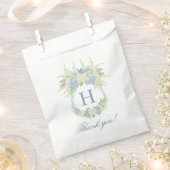 水彩青白あじさい紋 フェイバーバッグ (クリップ留めされた状態)