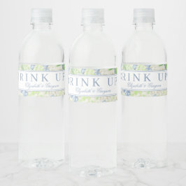 水彩青白あじさい紋 ペットボトルラベル
