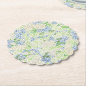水彩青白あじさい紋 ペーパーコースター (アングル)