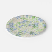 水彩青白あじさい紋 ペーパープレート (アングル)