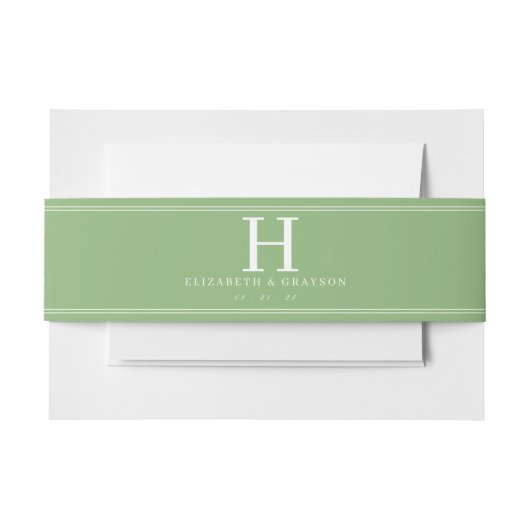 水彩青白あじさい紋 招待状ベリーバンド (正面例)