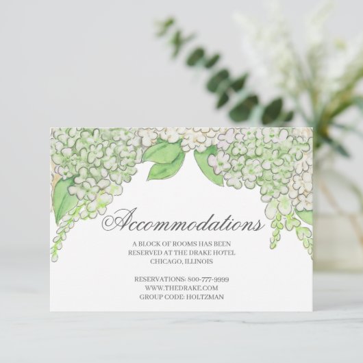 水彩青白あじさい結婚の エンクロージャーカード (スタンド正面)