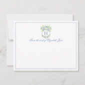 水彩青白あじさい結婚の サンキューカード (正面)