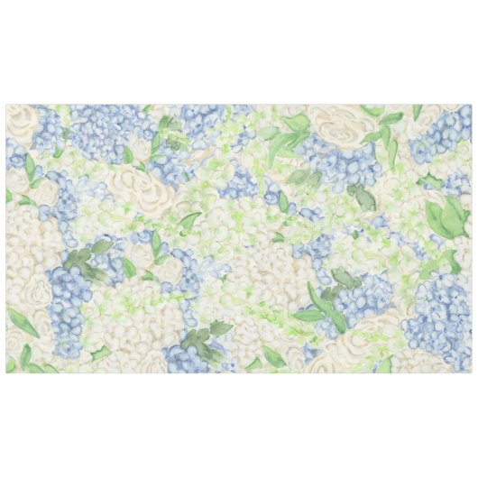 水彩青白あじさい結婚の テーブルクロス (正面(横))