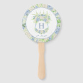 水彩青白あじさい結婚の ハンドファン (正面)