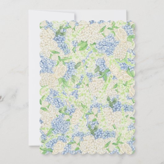 水彩青白あじさい結婚の 招待状 (裏面)
