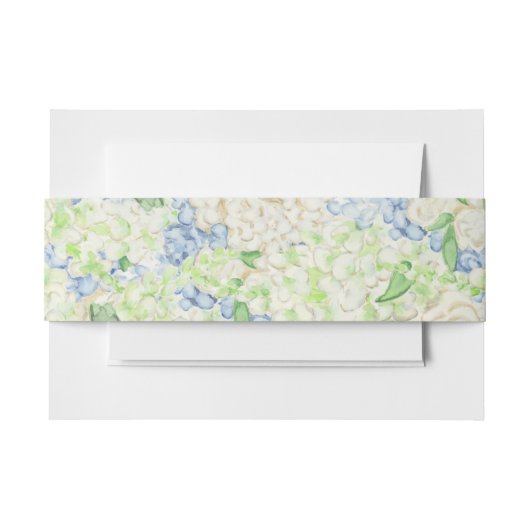 水彩青白あじさい 招待状ベリーバンド (正面例)