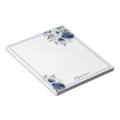 水彩青白フローラブーケ ノートパッド (アングル)