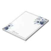 水彩青白フローラブーケ ノートパッド (回転)