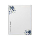 水彩青白フローラブーケ ノートパッド (回転)