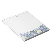 水彩青白紫陽花パーソナライズされた ノートパッド (アングル)