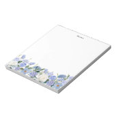 水彩青白紫陽花パーソナライズされた ノートパッド (回転)