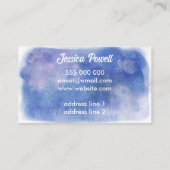 水彩青白絵を描デザインカスタム 名刺 (裏面)