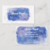 水彩青白絵を描デザインカスタム 名刺 (正面/裏面)
