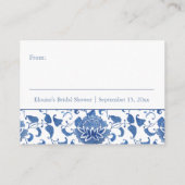 水彩青白Chinoiserieディスプレイシャワー エンクロージャーカード (裏面)