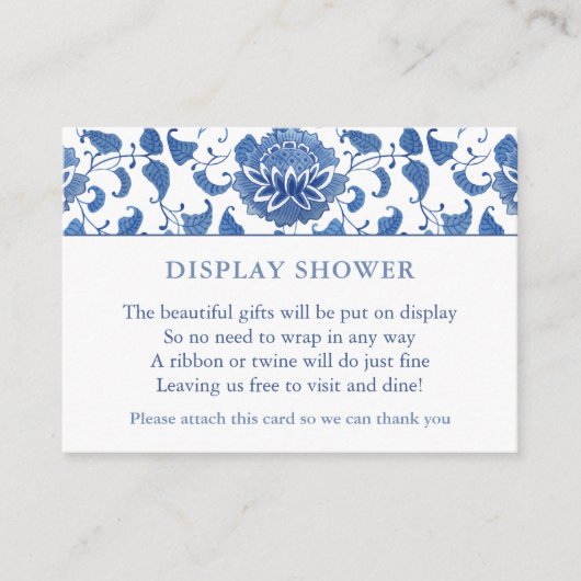 水彩青白Chinoiserieディスプレイシャワー エンクロージャーカード (正面)