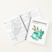 水彩青硝子器と綿空白のレシピ ノートブック (内部)