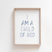 水彩青私は神の子プリント